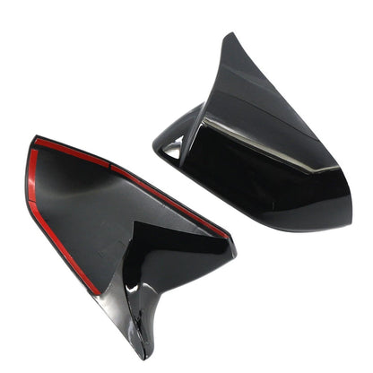 Rearview Side Mirror Cover Caps Glossy Black For Ford Mustang 2015-2023