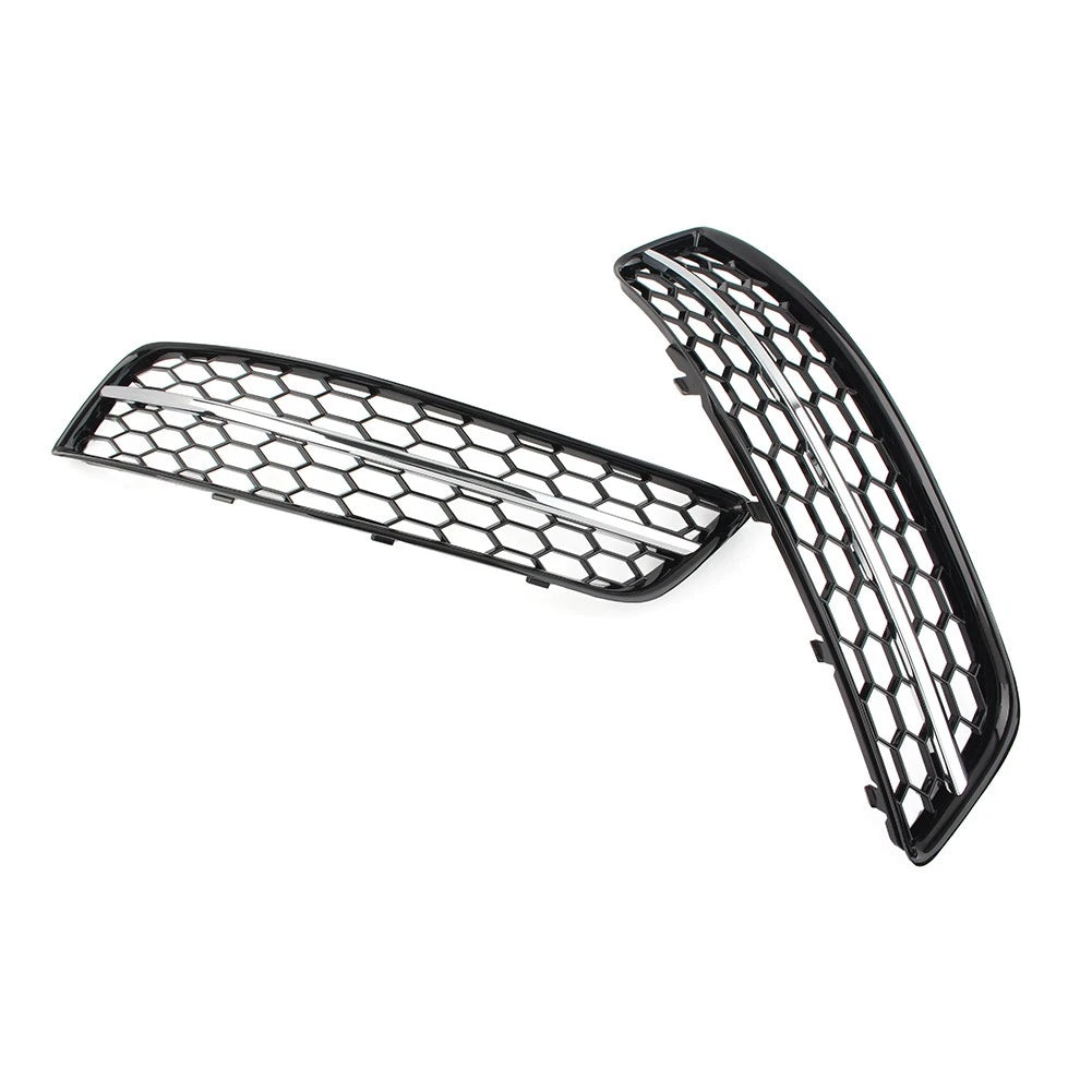 Pair Front Bumper Mesh Fog Light Cover W/O Fog Light Hole For Audi A3 8P 2009-13