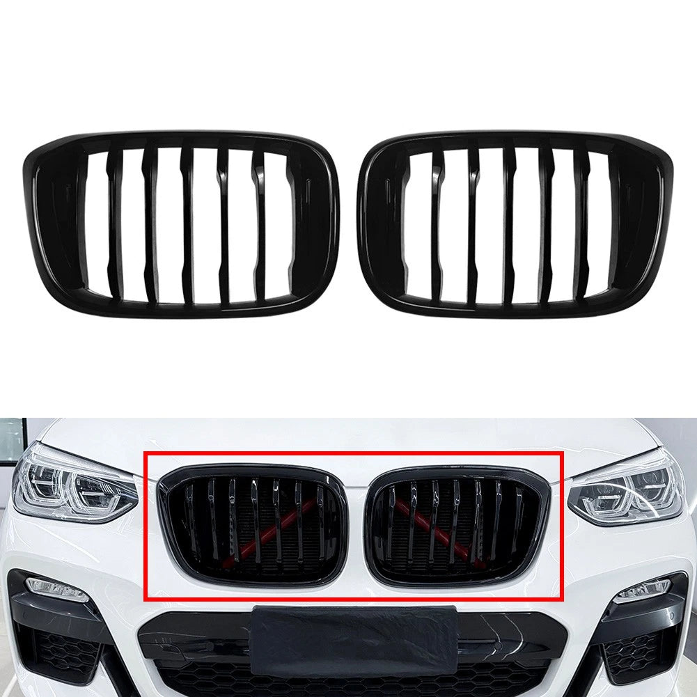 Glossy Black Front Kidney Middle Grille Grill For BMW X3 G01 X4 G02 2018-2021