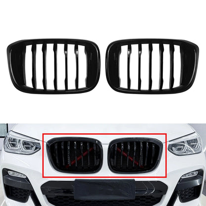 Glossy Black Front Kidney Middle Grille Grill For BMW X3 G01 X4 G02 2018-2021