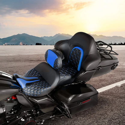 Rider Driver Backrest For Harley Electra Street Road Glide 1988-Up 89 Black Blue