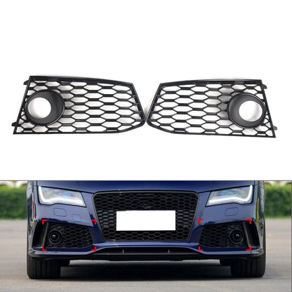 Front Bumper Fog Light Frame Grille Cover For Audi RS7 2014-2018