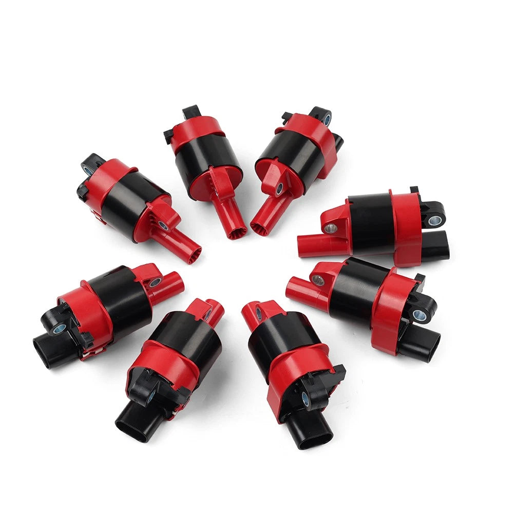 8x Red D514A Round Ignition Coil Pack For Chevrolet Silverado For GMC