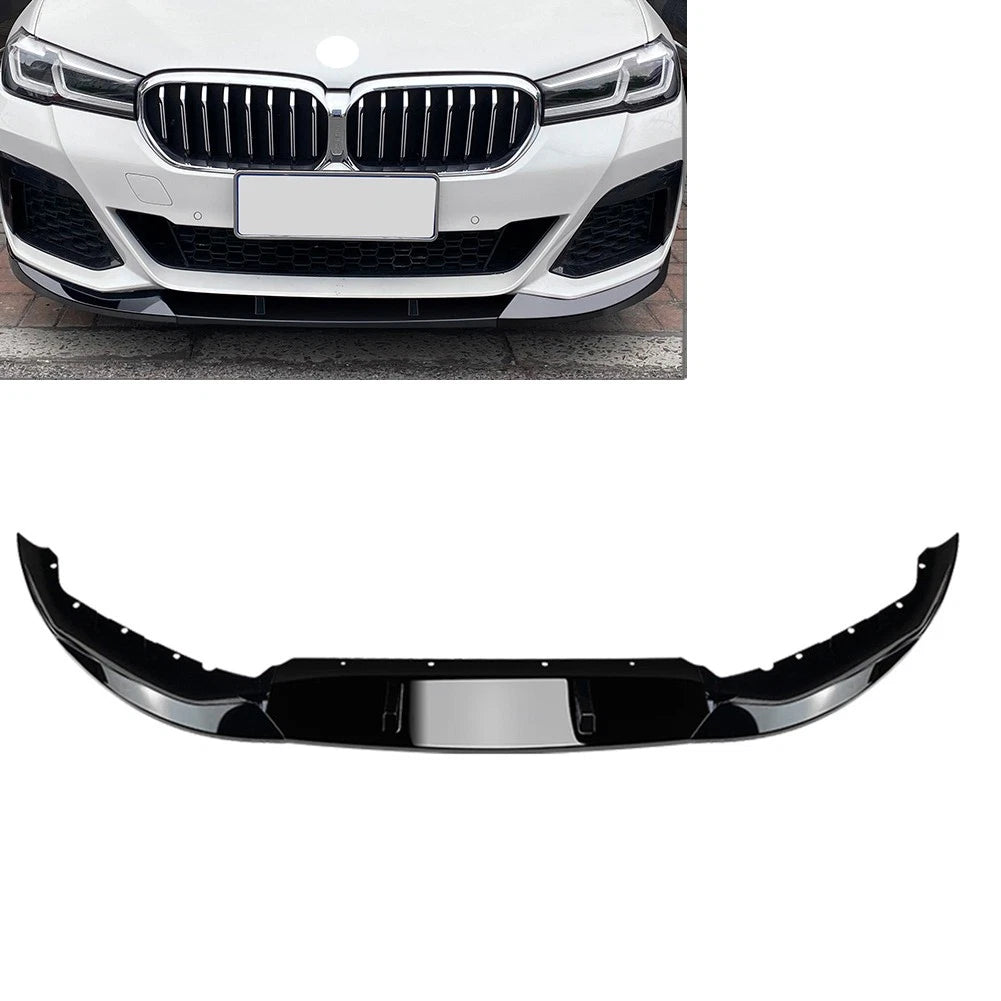 Front Bumper Lip Splitter Black ABS For BMW 5 Series G30 G31 G38 M Sport 2021-22