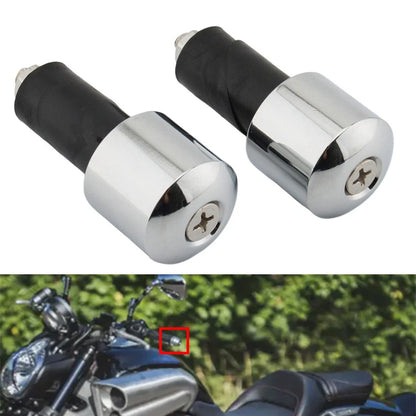 18mm 2pcs Motorcycle Chrome Handlebar End Caps For Yamaha VMAX 400 450 500 750