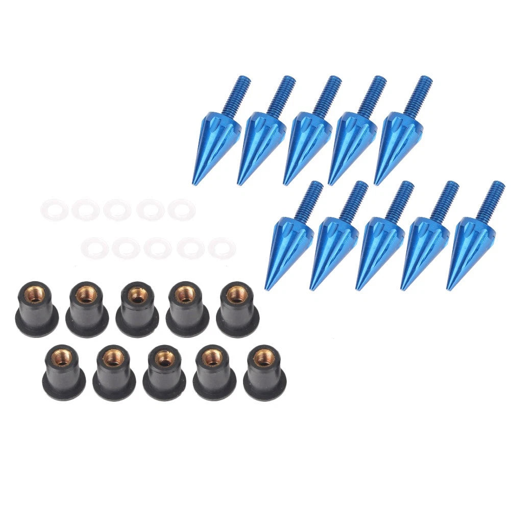 10pcs Windscreen Windshield Spike Bolts Fit Yamaha for Kawasaki for Suzuki Blue