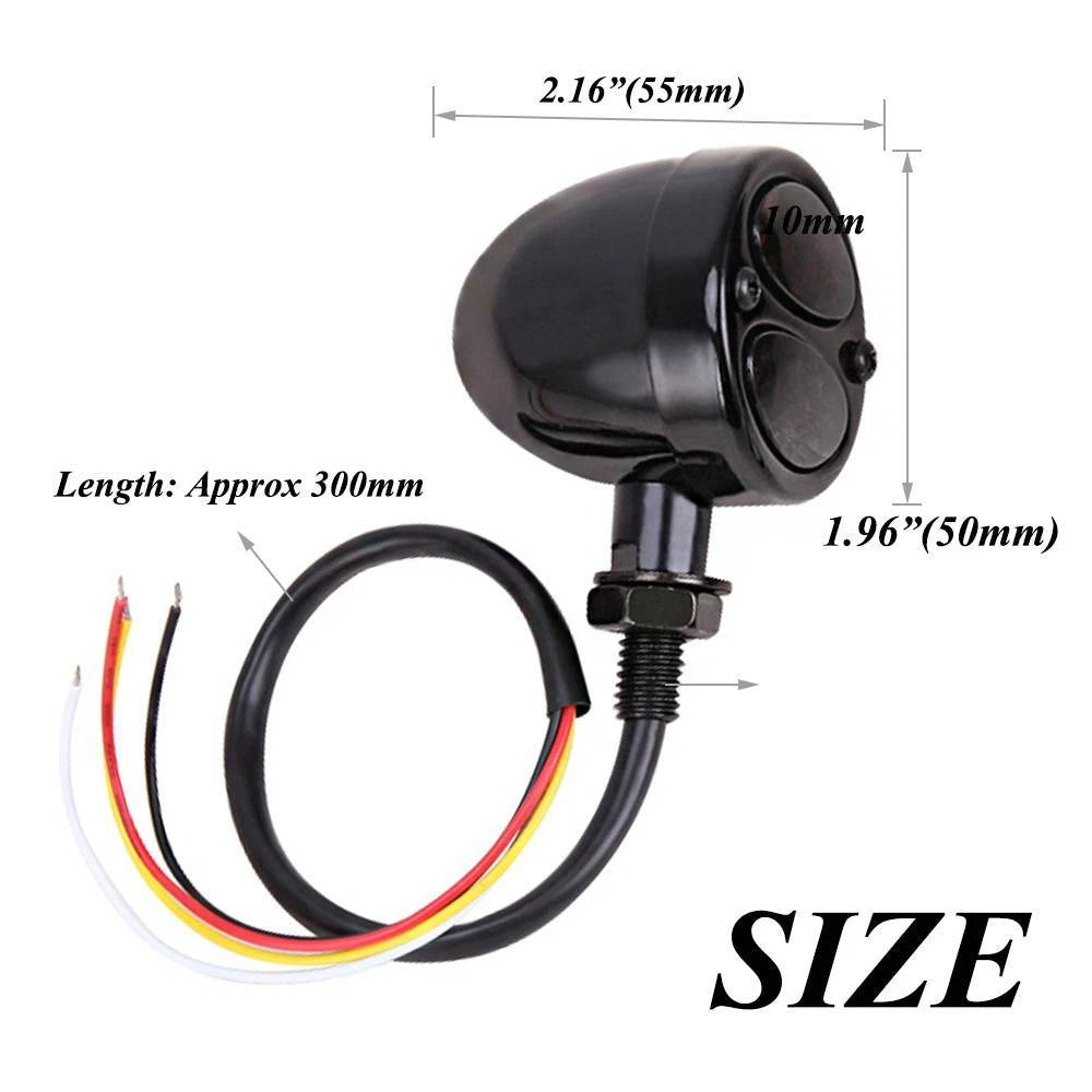 Motorcycle LED Bullet Amber & Red Turn Signal Light For Harley Softail Sportster