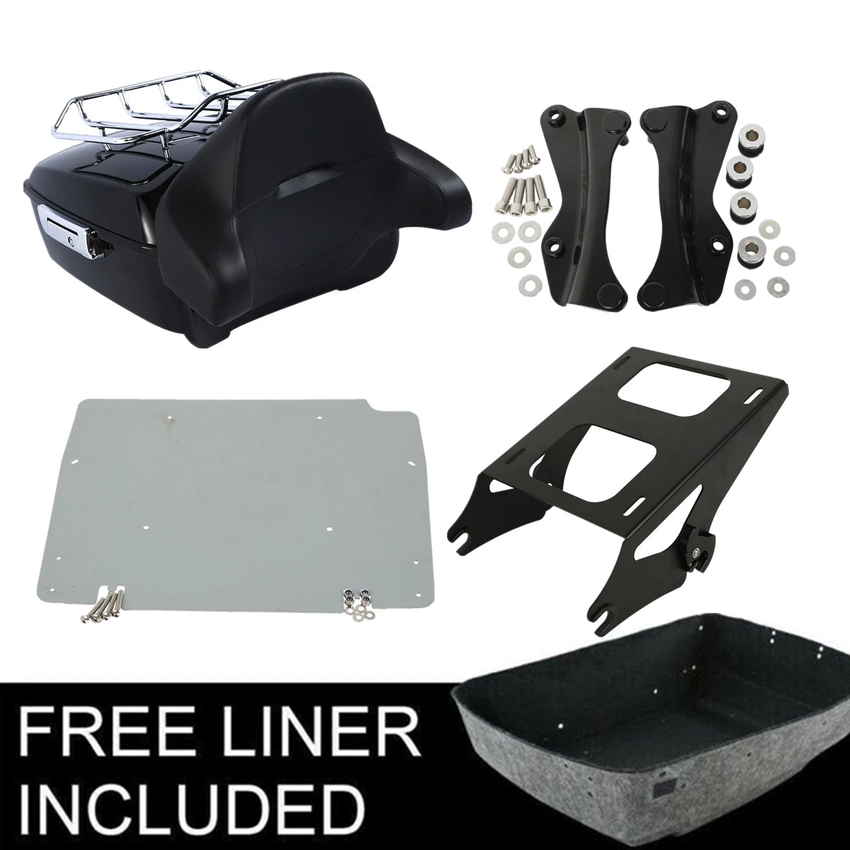 King Trunk Pad Rack Docking Plate Fit For Harley Electra Road Glide 14-25