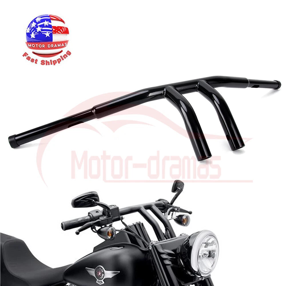1-1/4" BLACK 8" RISE T-BARS HANDLEBARS DRAG BARS DRAG BAR FOR HARLEY MOTORCYCLE
