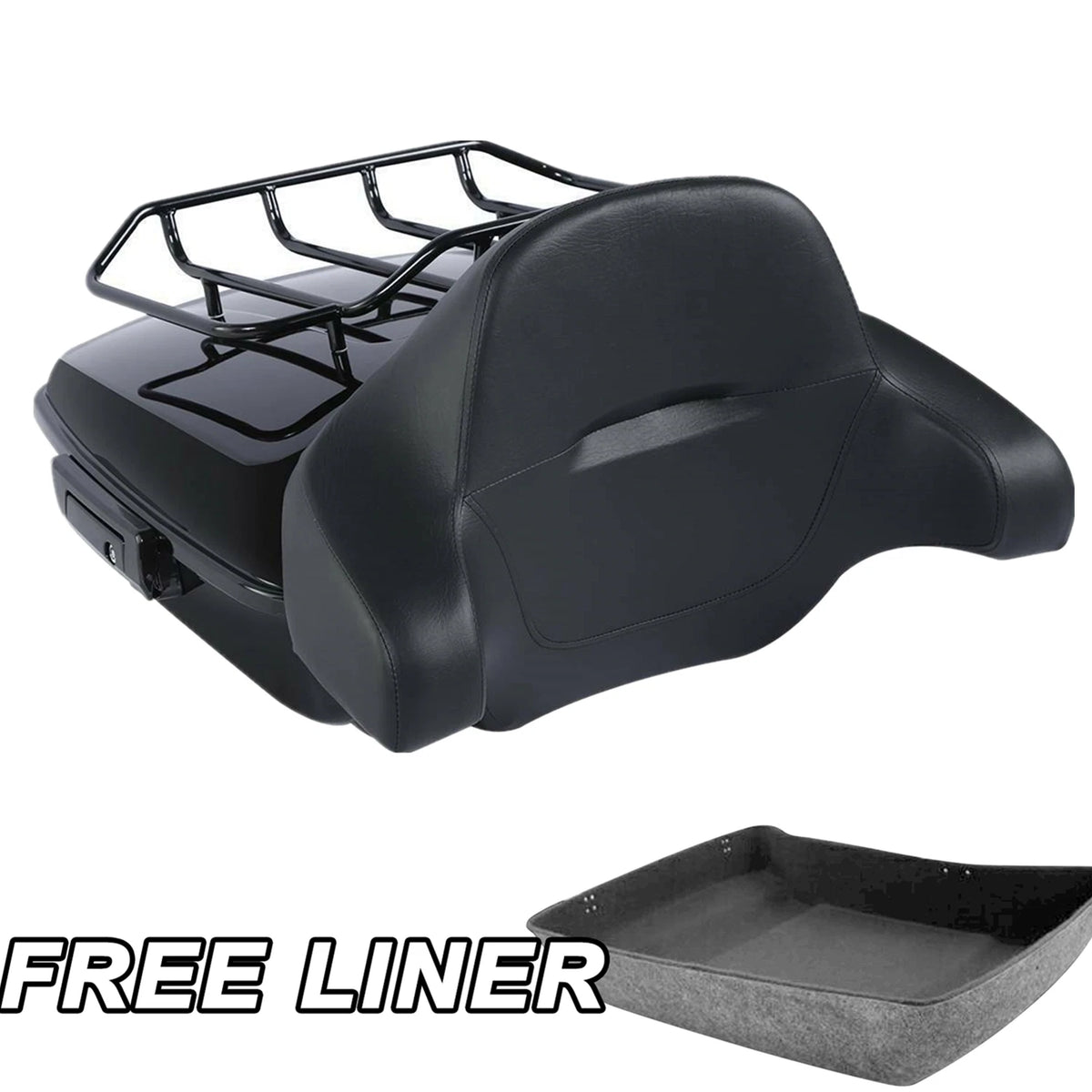 Chopped Trunk Backrest Top Rack Fit For Harley Electra Road Glide 2014-Up Black