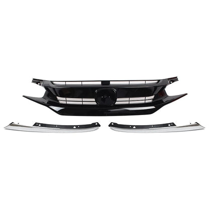 1 Set Front Upper Grille Grill For Honda Civic Coupe Sedan 2016-2018 US Stock