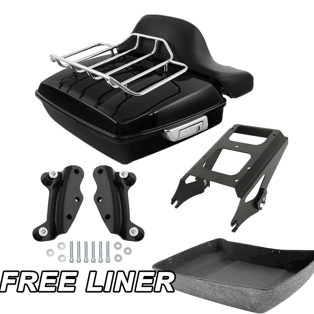 Chopped Trunk Mount Rack Docking Kit Pad Fit For Harley Street Road Glide 09-13