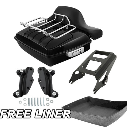 Chopped Trunk Mount Rack Docking Kit Pad Fit For Harley Street Road Glide 09-13