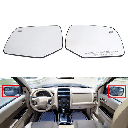 1 Pair Side Mirror Glass With Heated For Ford Escape 2008-2012