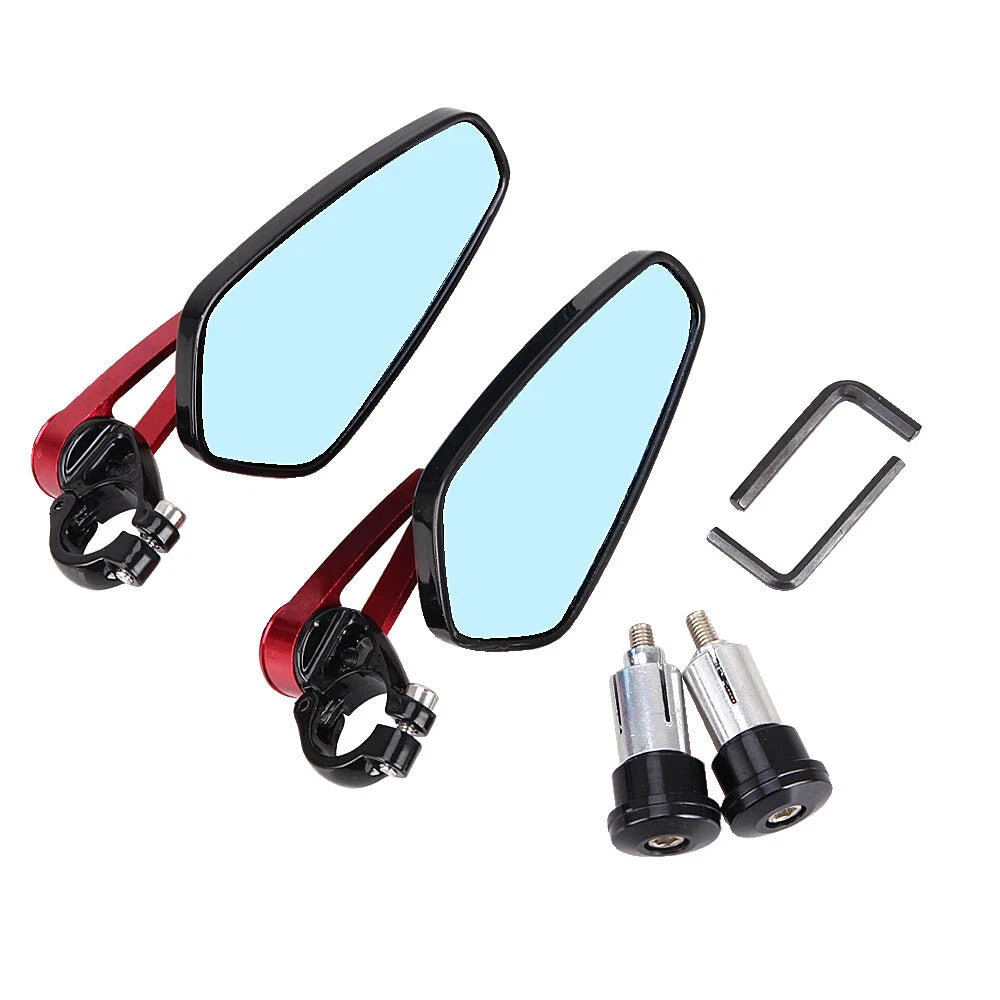 Handle Bar End Mirrors Motorcycle Rear View Wing Mirror For 250 390 690 PAIR Red