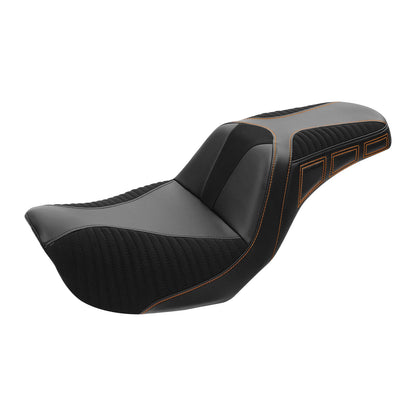 Black+Brown Driver Passenger Seat Fit For Harley Dyna Super Wide Glide 06-17 16