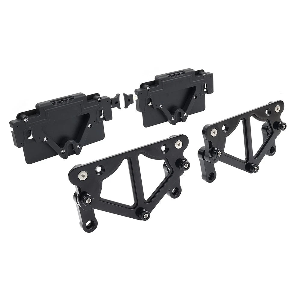 BLK Motor Saddlebag Guard Rails Bracket Quick Release Lockable Mount For Harley