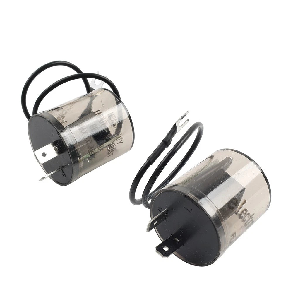 12V 2Pin LED Flasher Relay Heavy Duty Turn Signal with Ground Wire EF32 20Amps