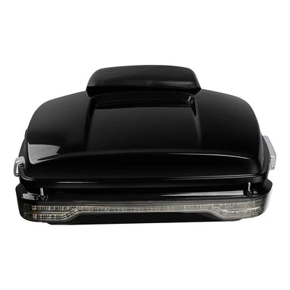 Chopped Trunk Backrest Pad LED Tail Light Fit For Harley Road Glide King 2014-26