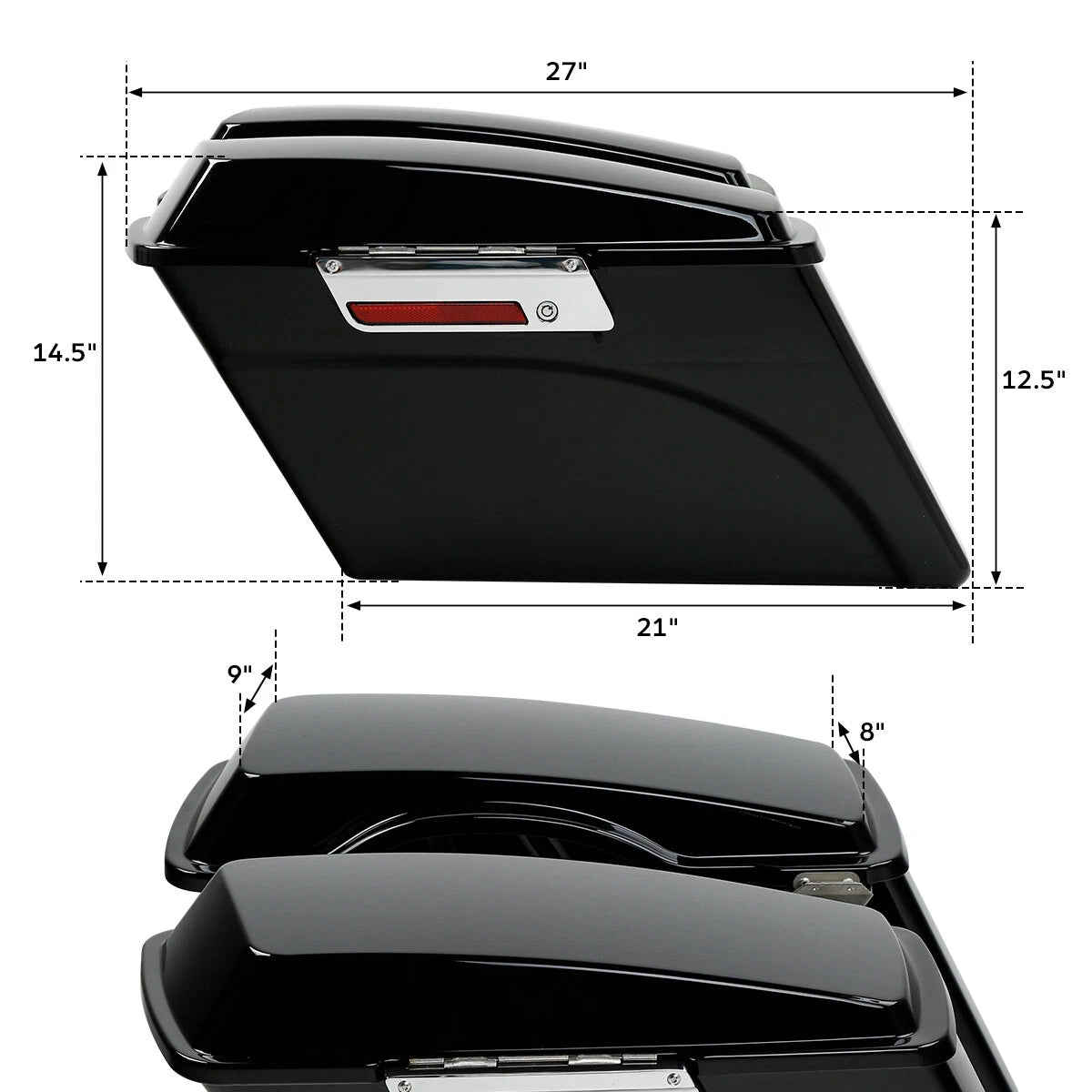 Hard Saddle Bags Bag W/ Chrome Conversion Brackets For HARLEY Heritage Softail