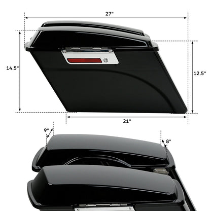 Hard Saddle Bags Bag W/ Chrome Conversion Brackets For HARLEY Heritage Softail