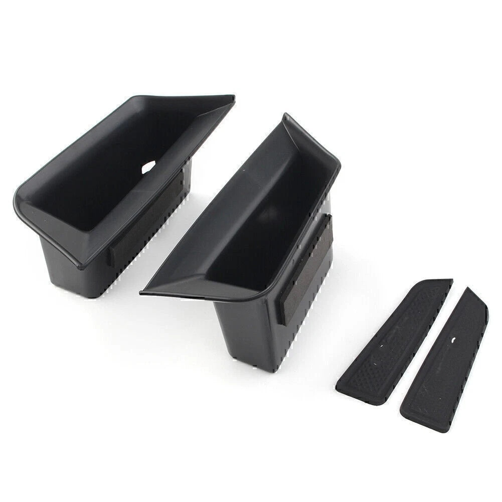 2 Pcs Front Door Armrest Storage Box Tray Bin Kit Black For Cadillac XT5 2017-19