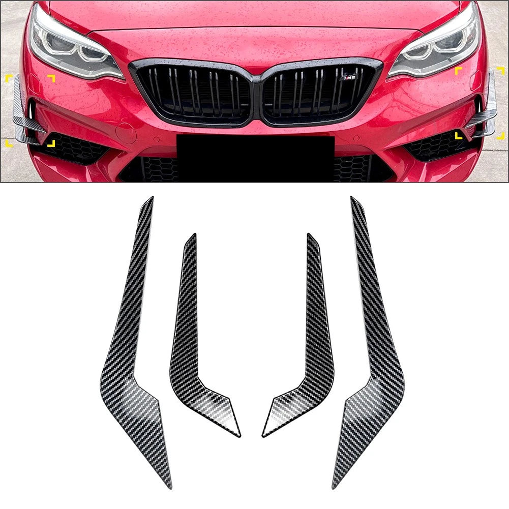 Front Bumper Lip Spoiler Splitter Side Cover For BMW 2 Series M2 F87 2016-2021