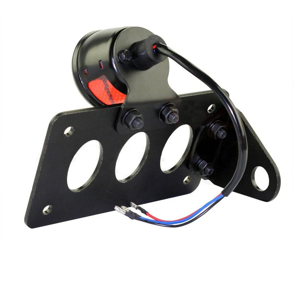 3/4" License Plate Bracket With Tail Brake Light Lamp for Harley Chopper Bobber