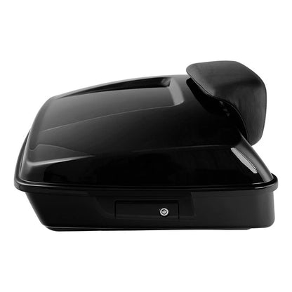 Black Chopped Trunk Mount Rack Backrest Pad Fit For Harley Fat Boy Deluxe 08-16