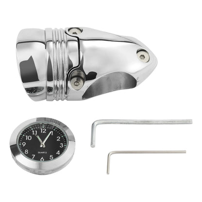 Universal 1 1/4" Front Handlebar Clock Mount For Harley Custom Cruiser Chopper