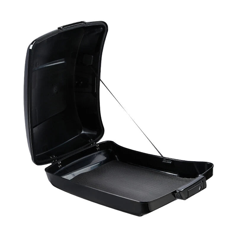 Black Razor Trunk Top Rail Backrest Pad Mount Rack Fit For Harley Touring 14-25