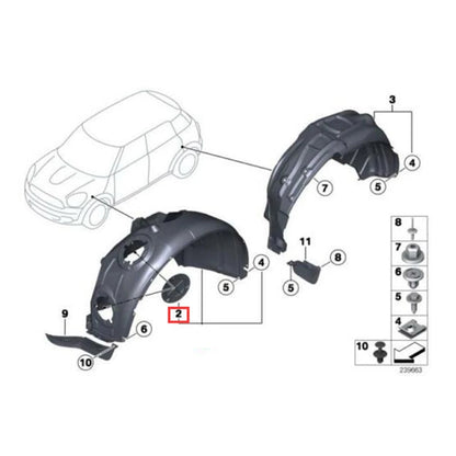 US Wheel Arch Access Cap Cover Guard 51772751776 For BMW Mini Cooper Clubman