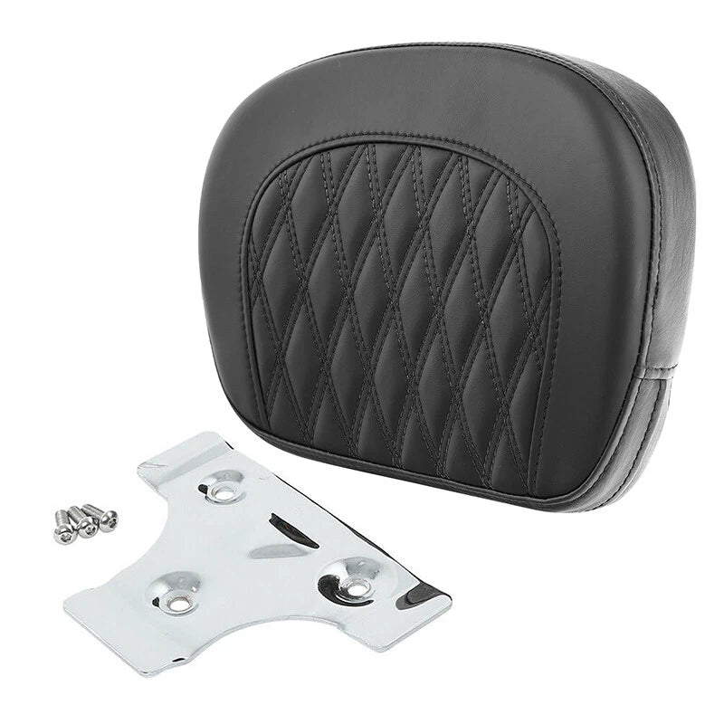 Black Sissy Bar Passenger Backrest Pad For Harley Touring Street Road Glide King