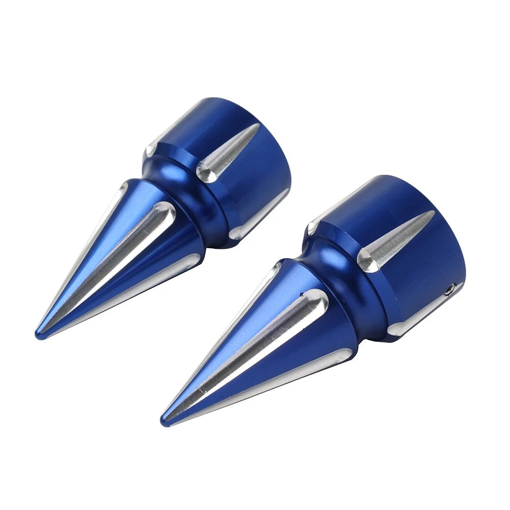 Front Axle Cap Nut Cover 3.6" For Harley Softail 07+ Dyna 08+ Street Glide Blue