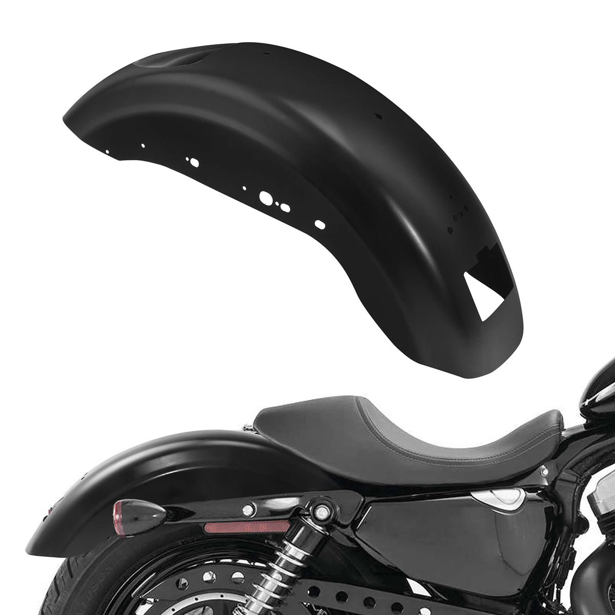 Rear Fender Fit For Harley Sportster XL883 XL1200 Custom 2007-2009 2008 Black