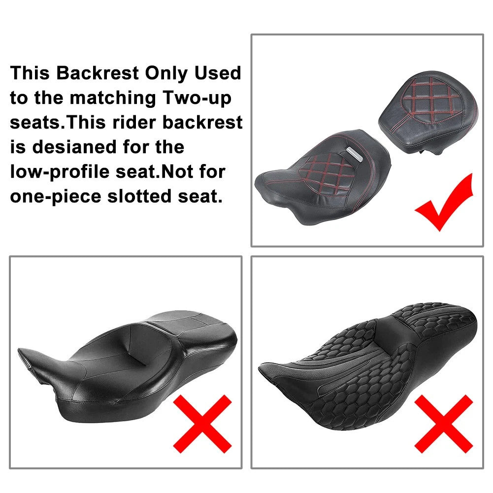 Front Rider Backrest Pad For Harley Touring CVO Road Electra Glide 09-Up US