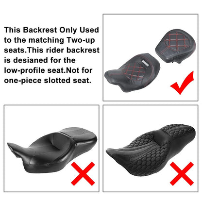 Front Rider Backrest Pad For Harley Touring CVO Road Electra Glide 09-Up US