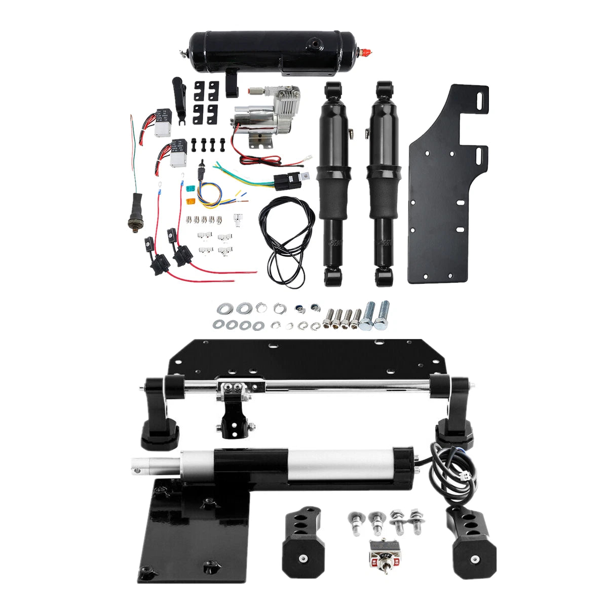 Electric Center Stand &Air Ride Suspension Tank Fit For Harley Road Glide 17-Up