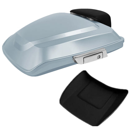 Silver Razor Trunk Backrest Pad Mount Rack For Harley Electra Street Glide 14-25