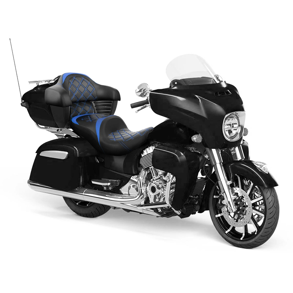 Black Blue Rear Trunk Passenger Backrest For Indian Chieftain Dark Horse 2016-26