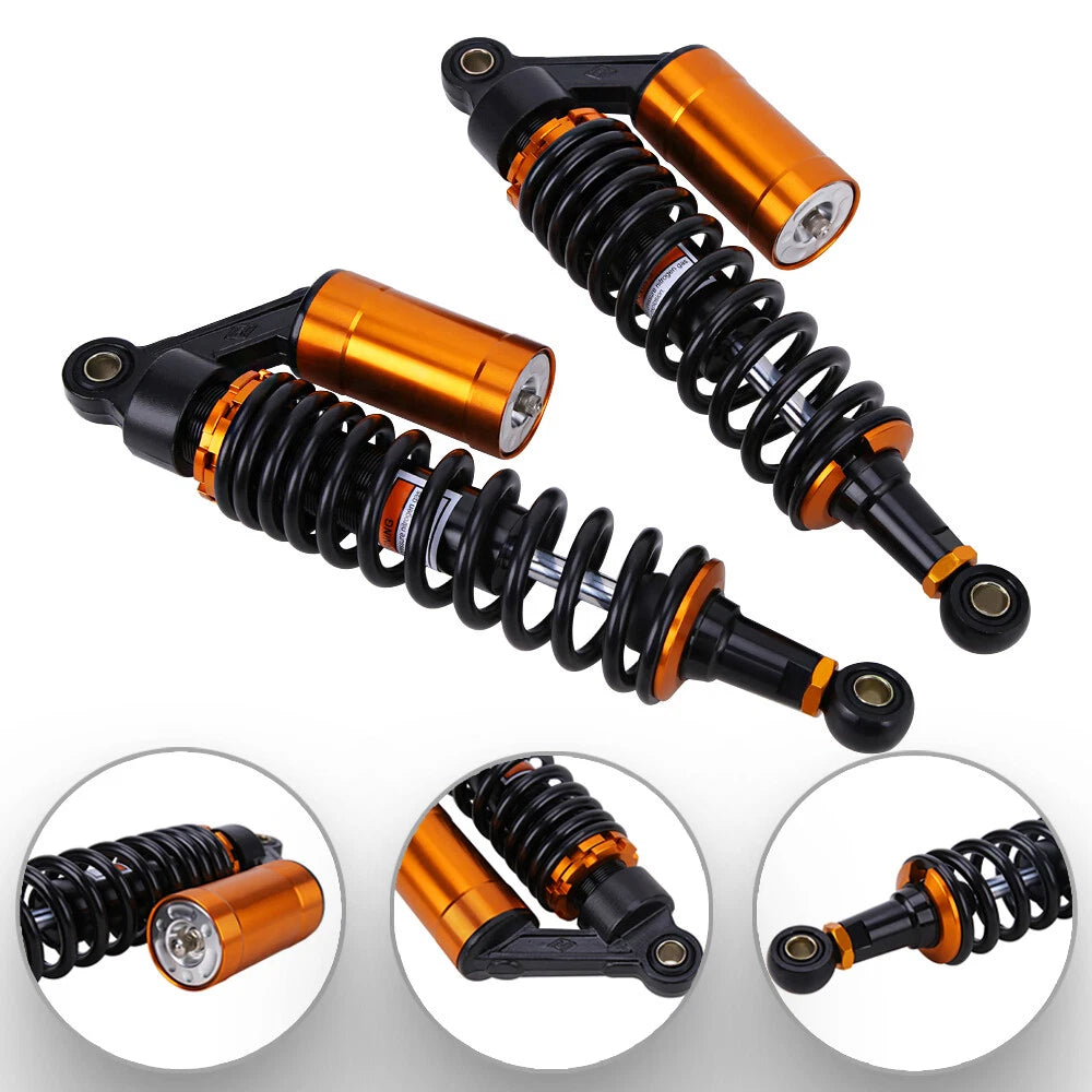 13.5'' 340mm Motorcycle Rear Air Shocks Absorbers Suspensions For Harley Yamaha