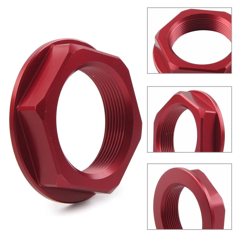 36mm Universal Motorcycle Triple Tree Stem Yoke Center Hole Nut CNC Red US