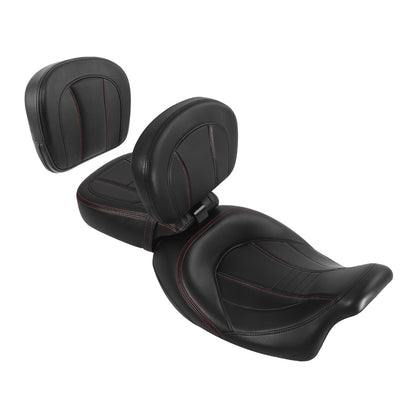 Driver Passenger Seat & Backrest Pad Fit For Harley Touring Road King 2009-2023
