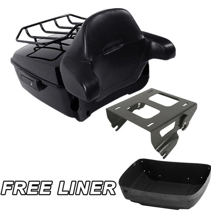 King Trunk Backrest Solo Mount Rack Fit For Harley Electra Road Glide 2014-26 US