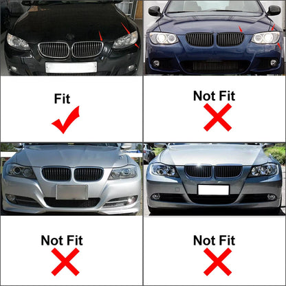 2PCS Front Kidney Grill Diamond Grille For BMW 3 Series E92 2006-10 E93 2007-10