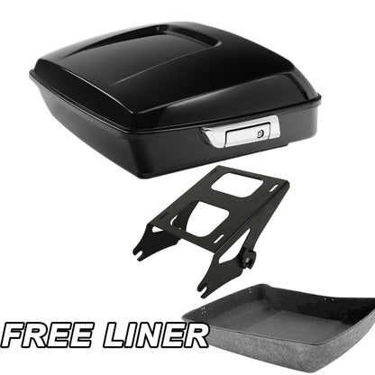 Chopped Trunk Black Mount Rack Fit For Harley Street Road Glide King 2014-Up US