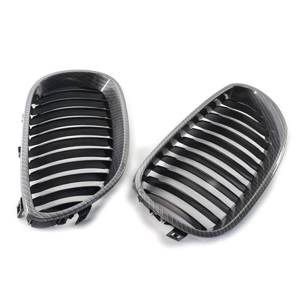 Front Kidney Grille Grill For BMW E60 E61 M5 5 Series 2004-2009 Carbon Pair US