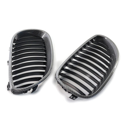 Front Kidney Grille Grill For BMW E60 E61 M5 5 Series 2004-2009 Carbon Pair US