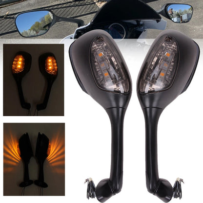 Rearview Mirrors w/ Turn Signal Fit For Suzuki GSXR 1000 GSXR600 GSX-R 750 06-21