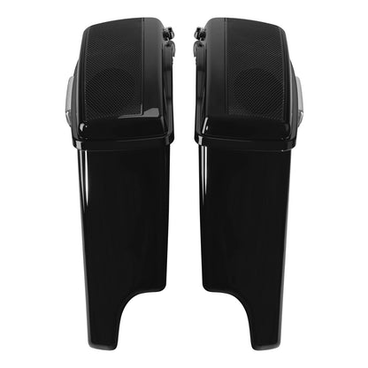 5" Stretched Saddlebags Dual 5x7" Speakers Cutout For Harley Electra Glide 14-Up